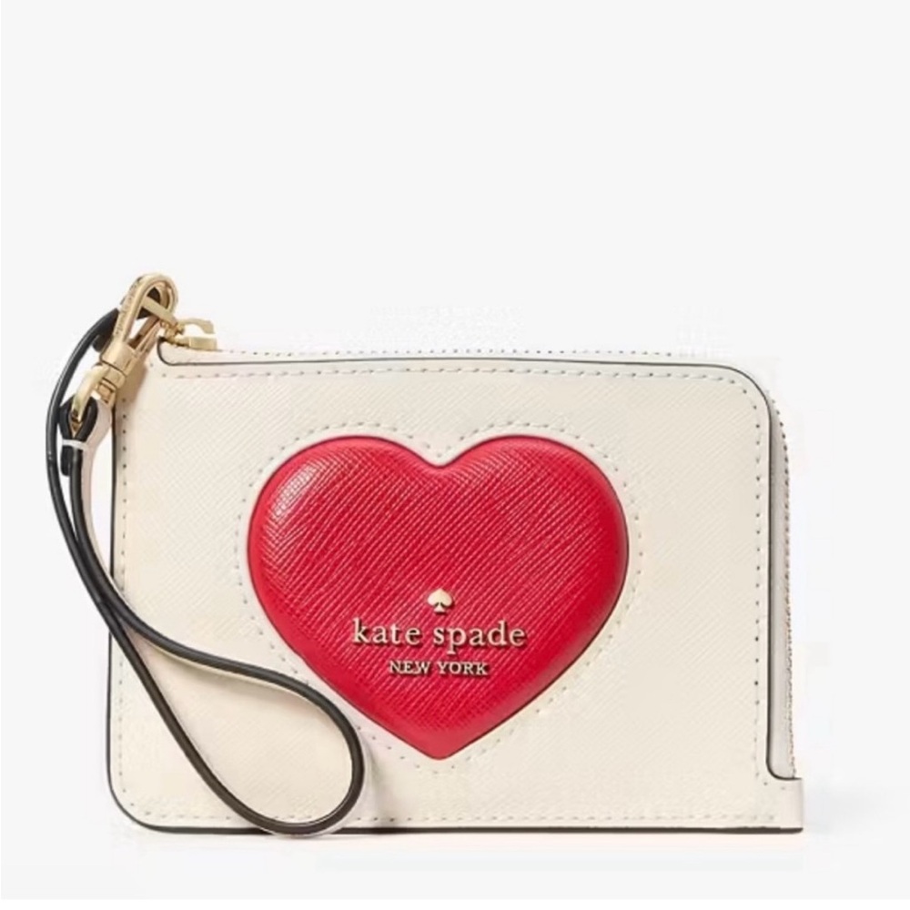 Kate Spade Red and Cream Heart Wristlet brand new - Picture 5 of 8